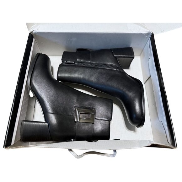 Karl Lagerfeld Pomona Womens Black Leather Ankle Boots Size 7 With Side Zipper & - Picture 12 of 12